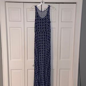 Blue and White Old Navy Maxi Dress